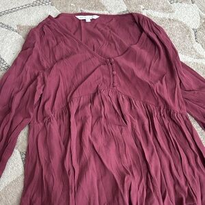 The Nines by HATCH Burgundy Blouse